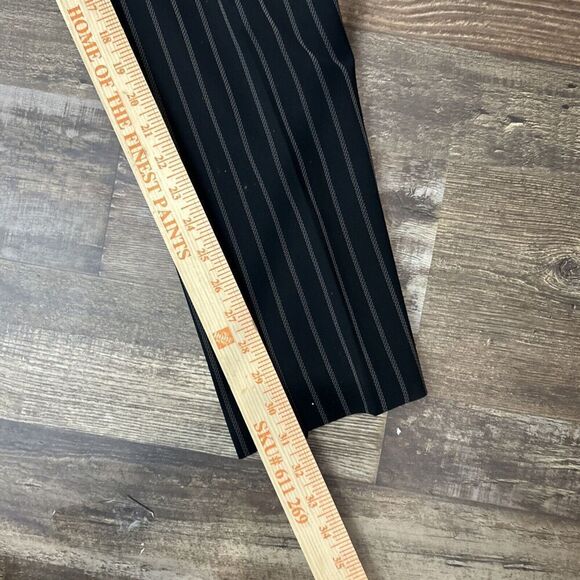 Jones New York Suit Pants Black Pinstriped Lined Poly Blend Size 6 Stretch - Picture 7 of 11
